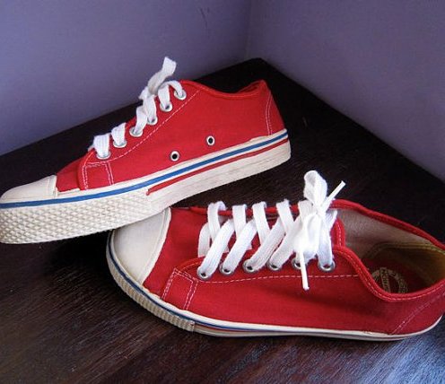 Red Canvas Tennis Shoes