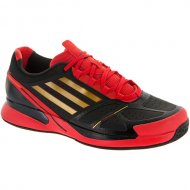 adidas adiZero Feather II: adidas Men's Tennis Shoes Black/Metallic Gold/Hi-Res Red