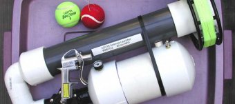 Air gun tennis ball