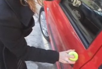 Car door tennis ball Mythbusters