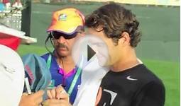 Roger Federer BNP Tennis 2014 signing autographs Indian Wells