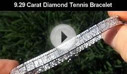 STUNNING 9.29 Carat Diamond Tennis Bracelet Solid 18K Gold