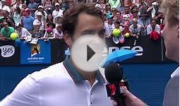 Tennis: Australian Open, 3. Runde, Platzinterview mit Federer