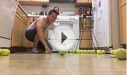 Tennis ball overload for dog - Italian Greyhound