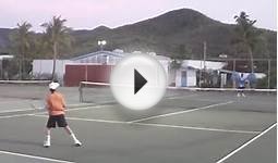 Tennis Practice Match With Davis Cup Player 4th Game.