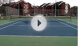 Tennis practice using silent partner tennis ball machine .mov